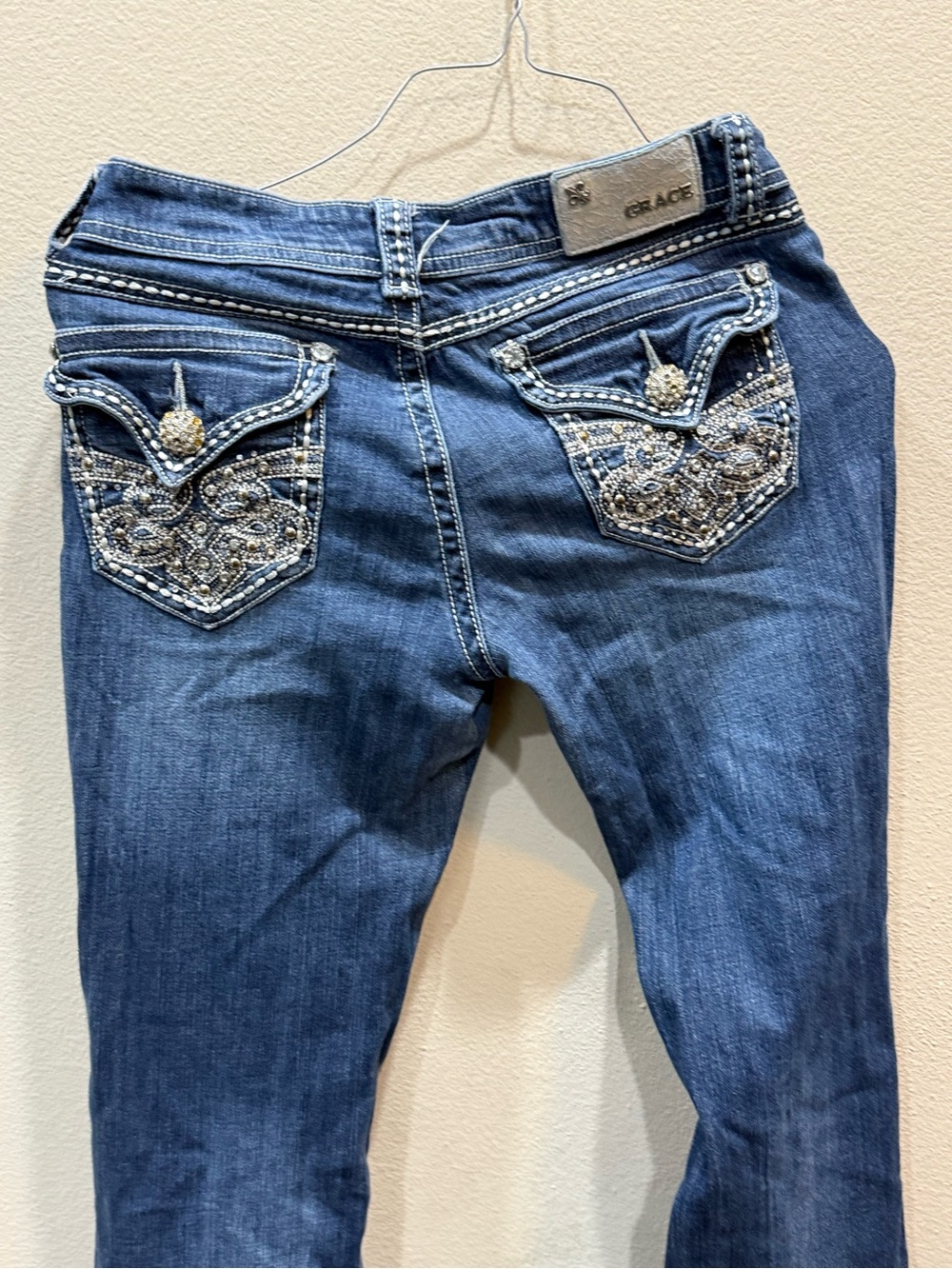 Grace in LA Easy Fit Embellished Jeans